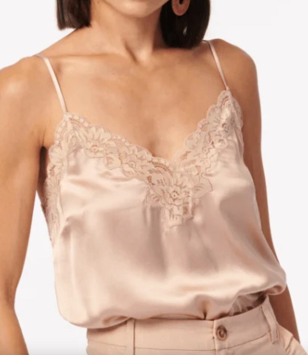 Cami NYC Riviera Camisole Lace Top Spaghetti Strap Clay Blush XS